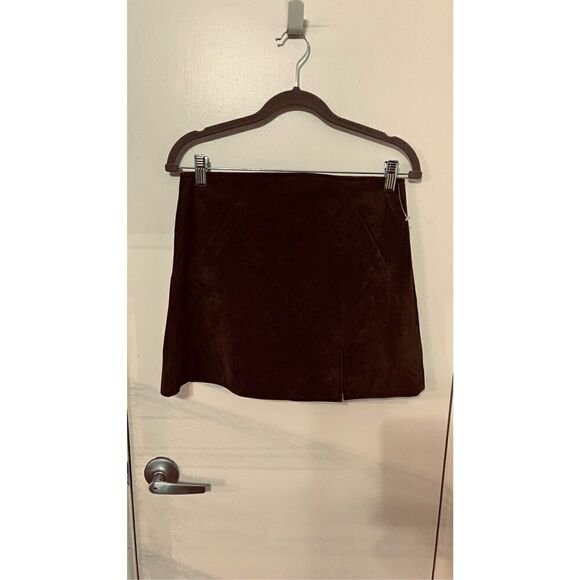 Blank NYC Charcoal Gray Leather Mini Skirt  Size 26 - Picture 1 of 14